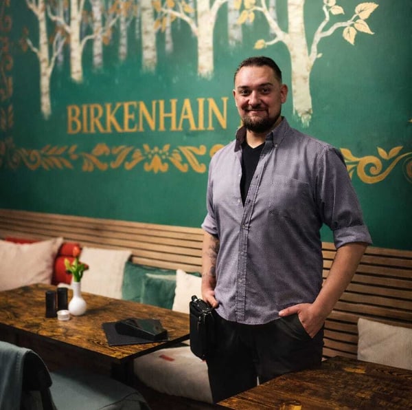 Dimitri with his restaurant Birkenhain and Paymash
