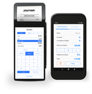 Card payment, cash register and printer in one