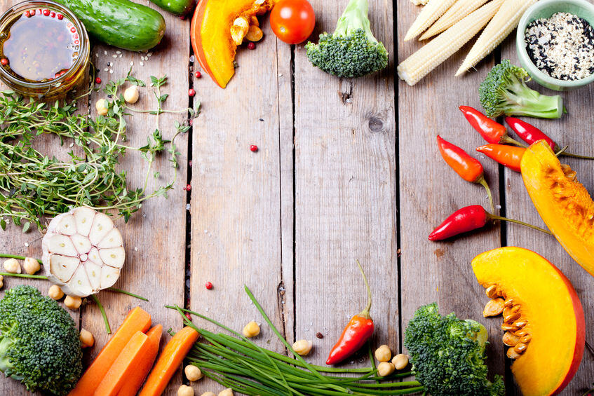47638007 - close up of various colorful raw vegetables