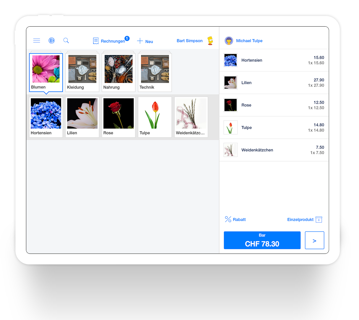 Kassensystem-Florist-Kassenfunktionen
