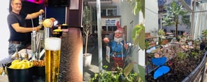 Why Not Bar in Zug, Schweiz, mit seinem Outdoor-Innenhofgarten für Veranstaltungen und Zusammenkünfte